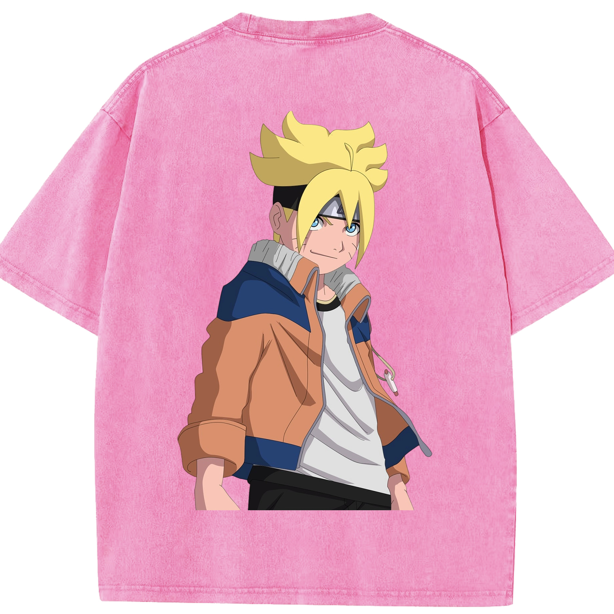（画像用） NARUTO -ナルト- うずまき ナルト Uzumaki Naruto 綿100% ヴィンテージ風 半袖Tシャツ（背面プリント）